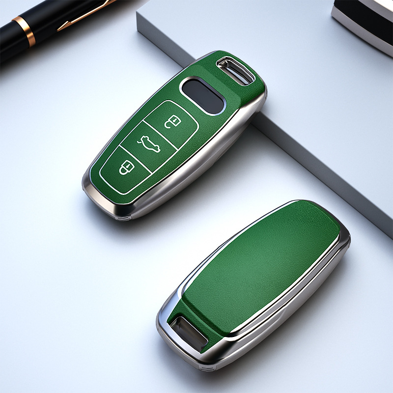 Compatible with 2021 Audi car key cover A6L19/20 new key case A8 full leather key fob. 