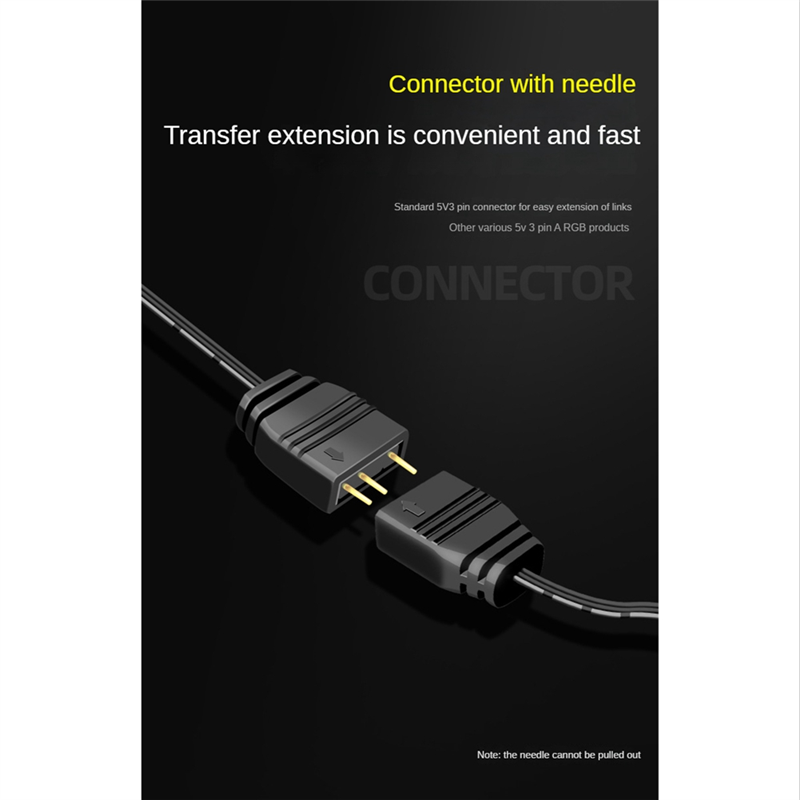 COOLMOON 5V 3Pin to SATA ARGB Mini Adapter Controller HUB Computer Fan LED Lighting RGB Control Cable. 