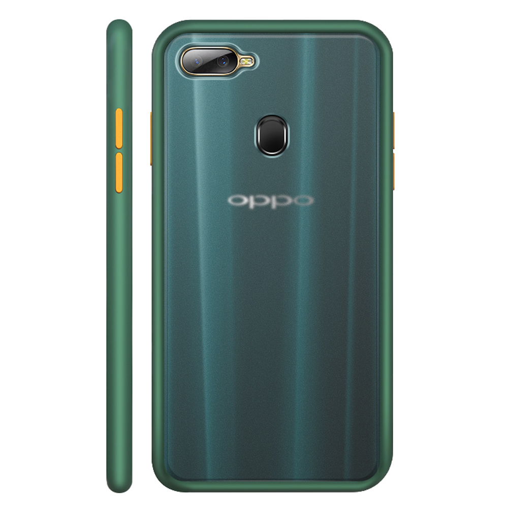 Casing for OPPO A7 Translucent Matte Hard PC Back Flexible Shockproof TPU Bumper Case Cover. 