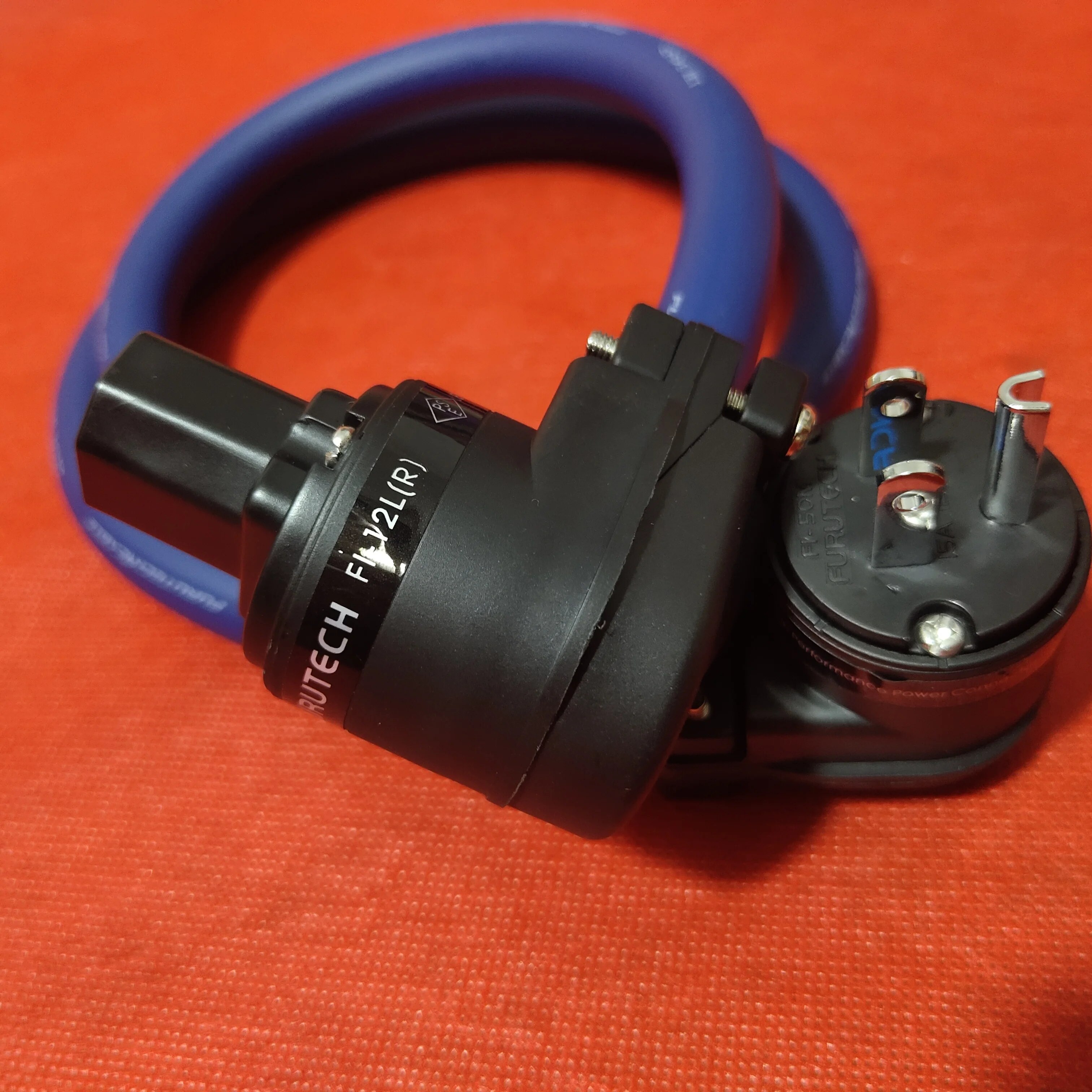 FURUTECH 3ts20 Alpha-OCC Conductor Flagship Fever Power Cord Cable with Original Rhodium Plated 7-Type 90° Elbow EU/US Plug. 