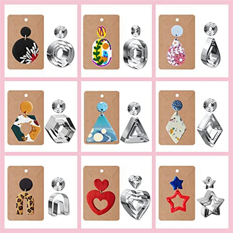 Polymer Clay Earring Making Kit Include 30Pcs Polymer Clay Earring Cutters Molds, 32Colors Clay, Tools, Rollers. 
