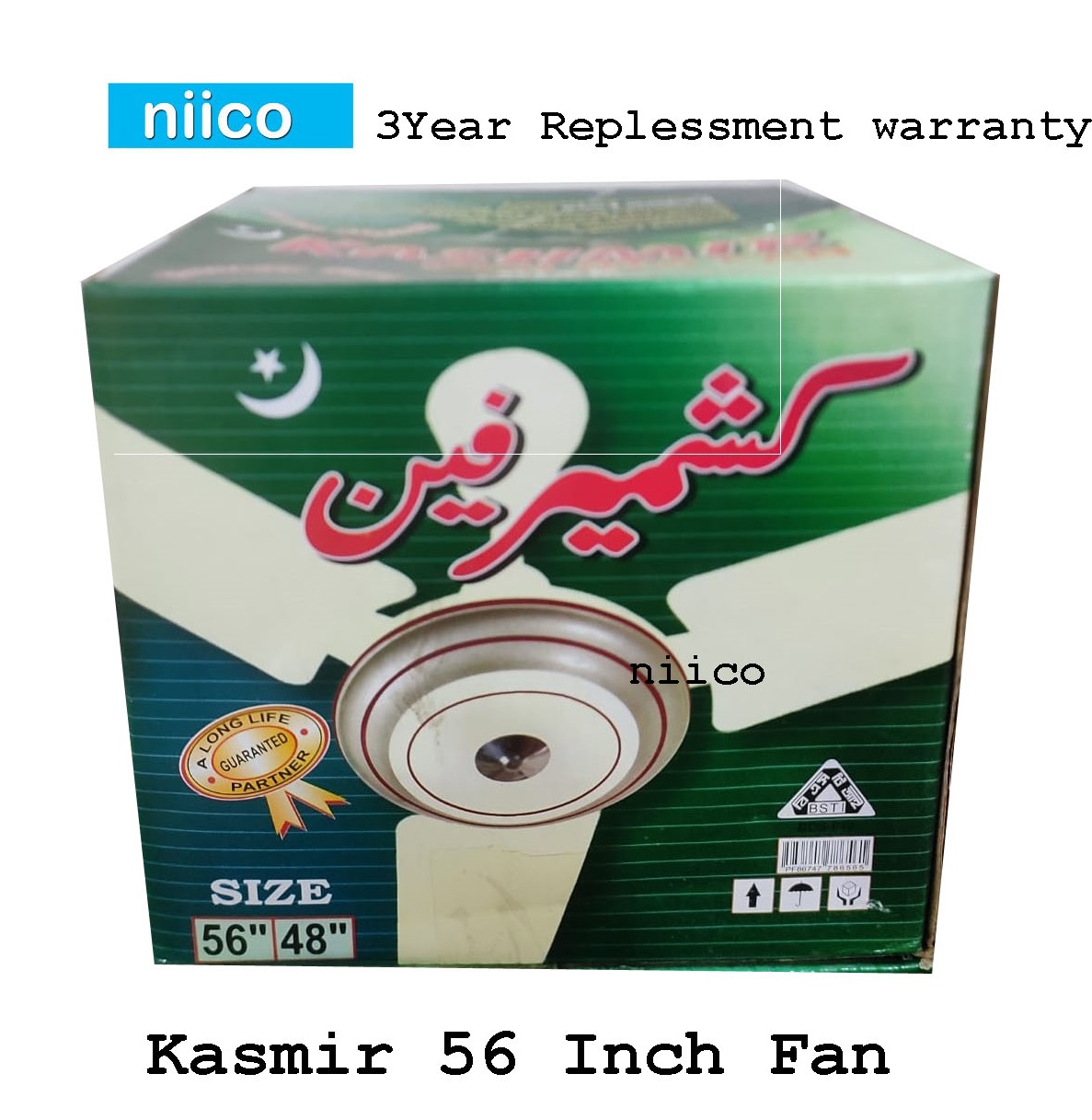 Kashmir Heavy Duty Exclusive 56" Ceiling Fan: 03 Blades - 3 Year Repless Warranty