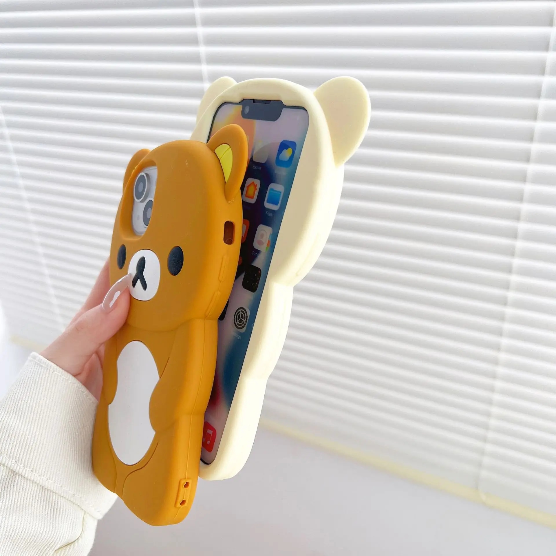 Rilakkuma Bear Silicone Soft Cover Case For iPhone 15 14 13 12 11 Pro Max Xs XR 6 7 8 Plus. 