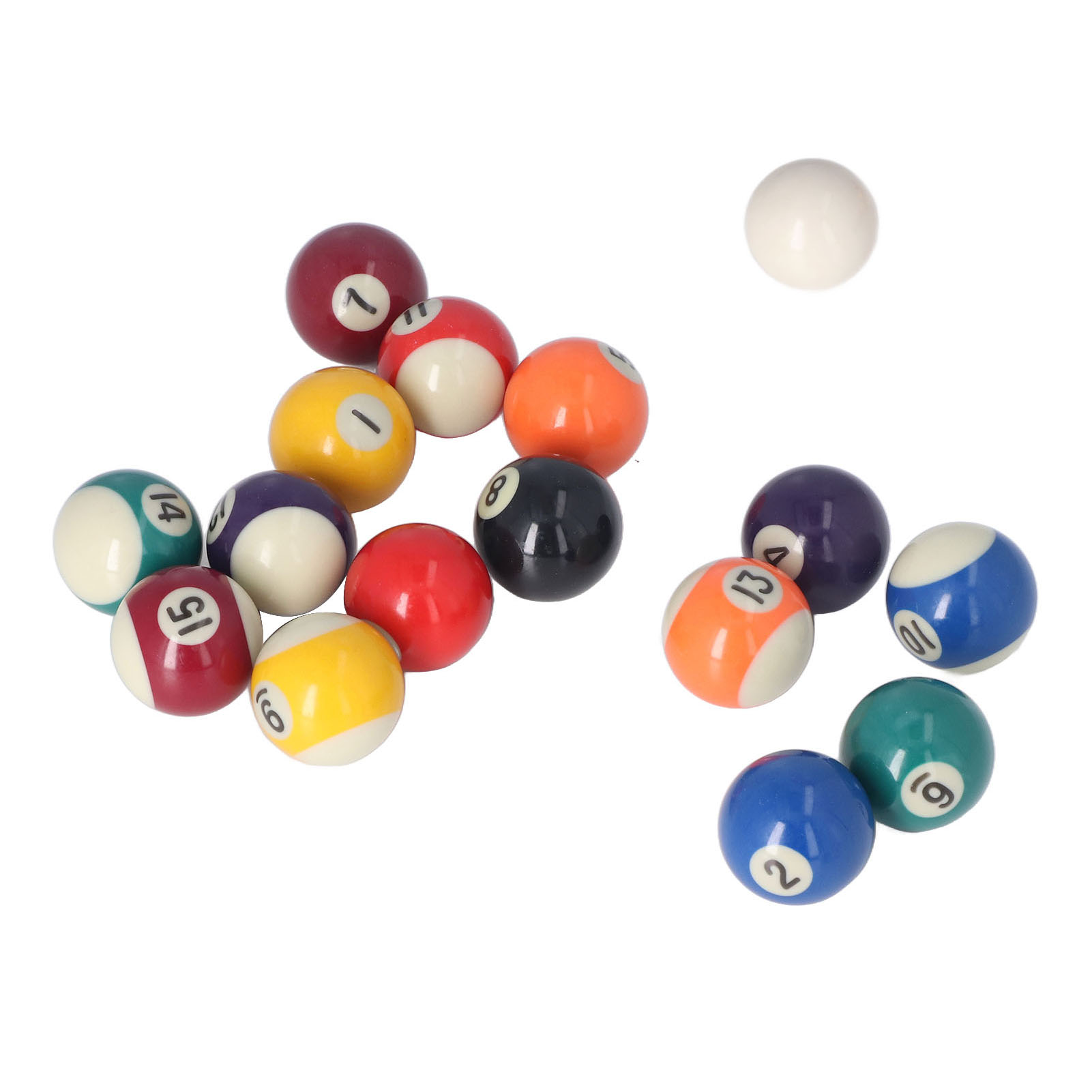 16pcs Mini Pool Balls American Style Multiple Colors 1.5inch Resin Pool Table Balls for Game Rooms Recreation Games. 