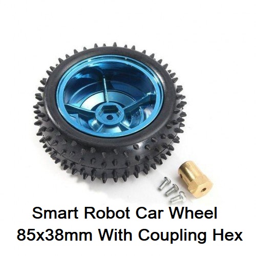 85mm Heavy Duty D85mm Robotics Rubber Tier Wheel 85x38mm With Brass Copper 4mm Hex Shaft Coupling & Screws Antiskid Shockproof Rubber Wheels Tire For Arduino UNO Smart Robot Car Wheel DIY. 
