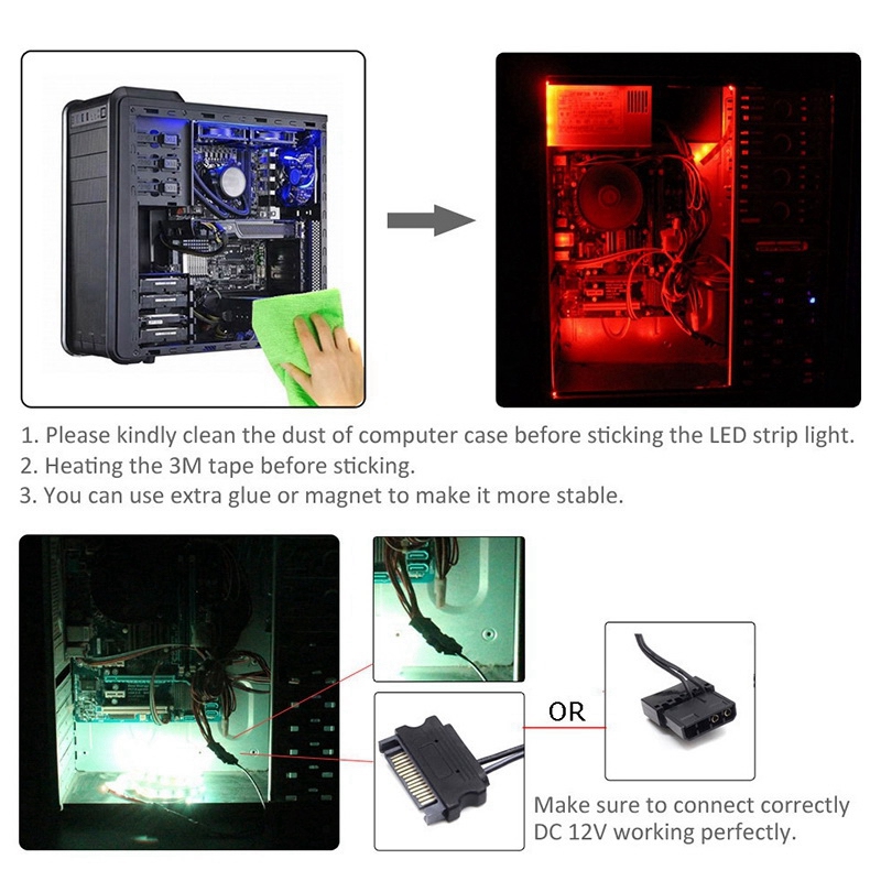 SATA RGB Controller for Computer Case 5050 RGB LED Strip Light. 