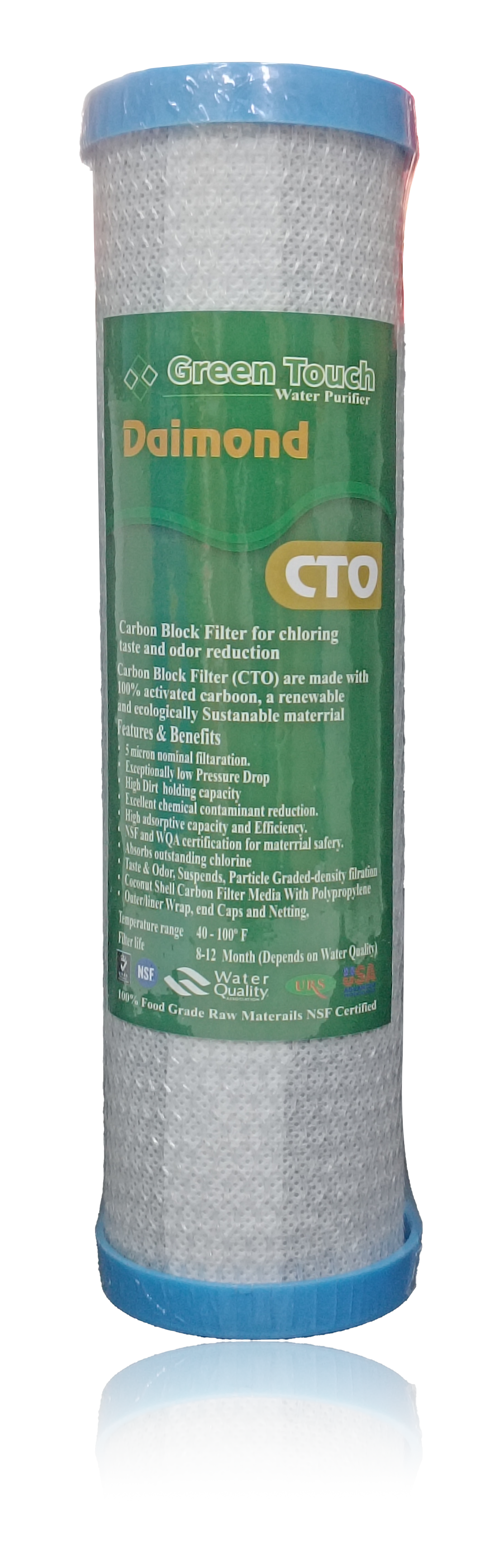 Water Purifier Filter PP + UDF + CTO Carbon Block Cartridge 10 "3 Piece Set. 