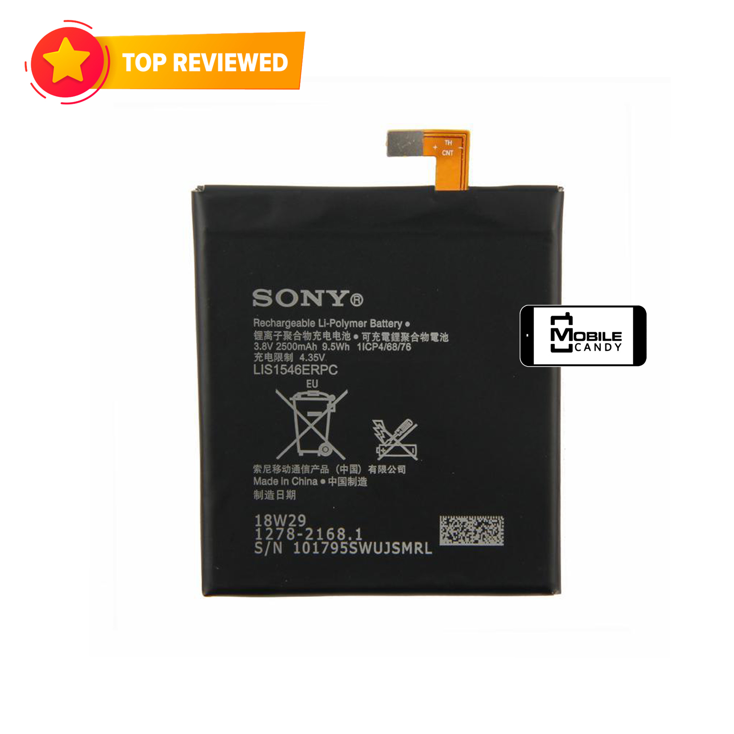 Sony LIS1546ERPC Battery For Sony Xperia C3 T3 D2533 M50W D5103 S55T S55U D2502 2500mAh/9.5Wh. 