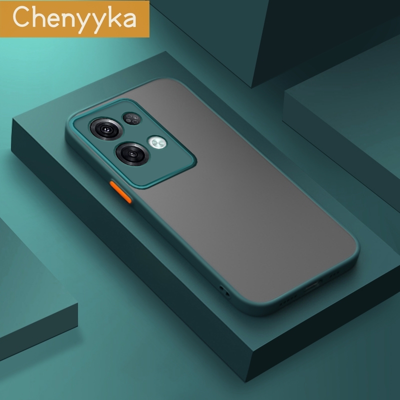 Cover OPPO Reno 8 5G Con Anello E Copri-Fotocamera Scorrevole – TPU + PC Antiurto – Verde