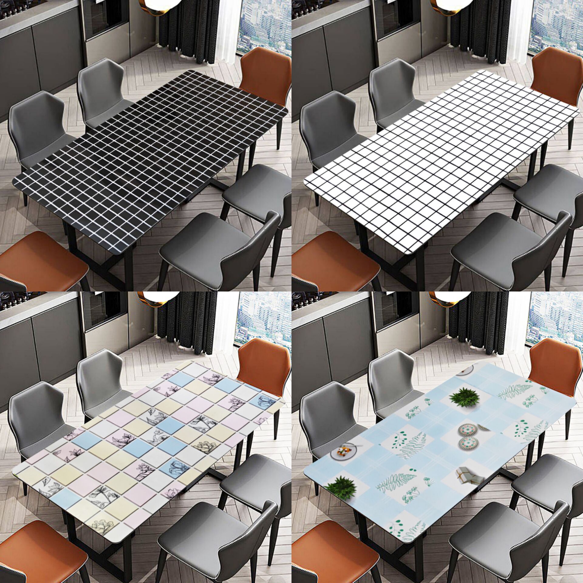 Flooring, leather, tablecloth, thickened, PVC, plastic, kang, leather, tablecloth, rectangular dining table, coffee table mat, square, water, L span