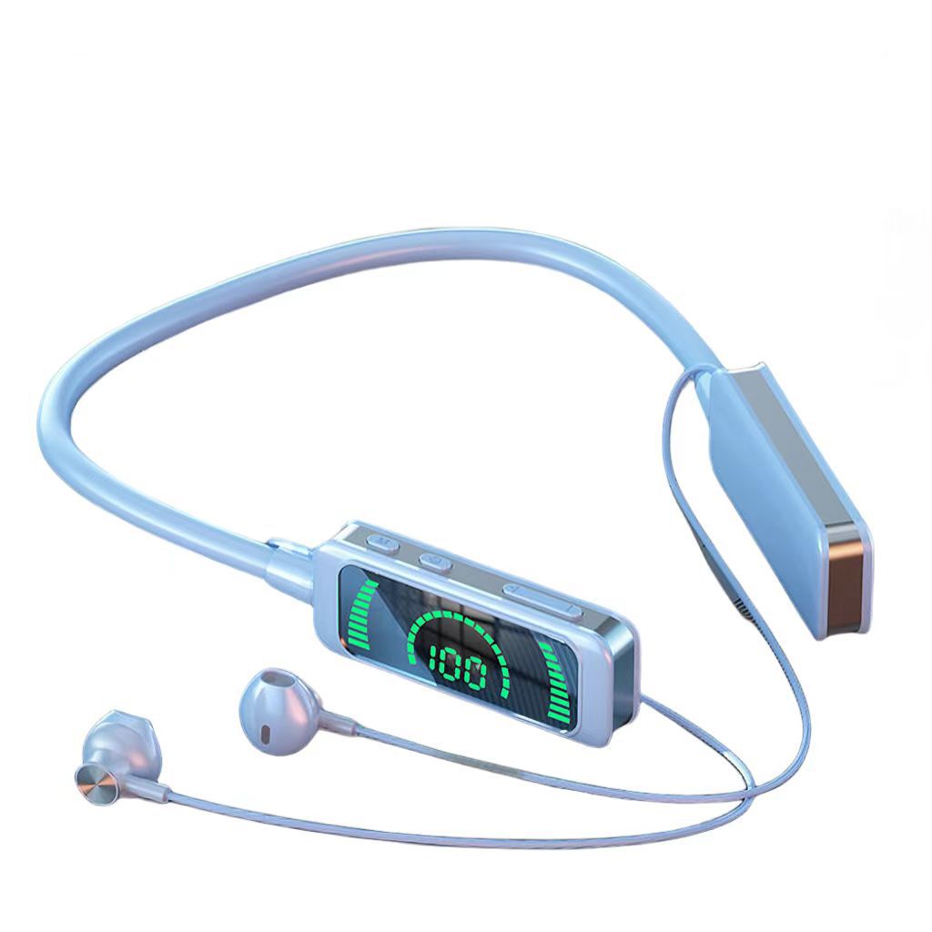 New X88 mirror high-end wireless bluetooth headset sports halterneck bluetooth headset can insert card digital display magnetic. 