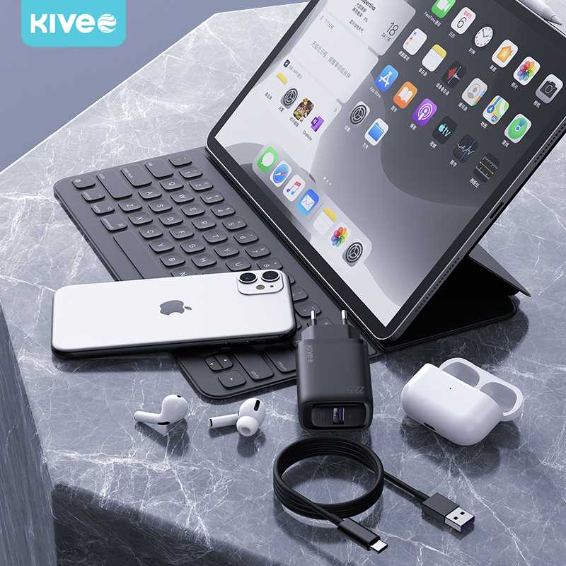 KIVEE 22.5W Fast Charger Set KIVEE 22.5W Fast Charger Set USB A-To-Type C Fast Charger Fast Charging Adapter+Fast Charing Cable. 