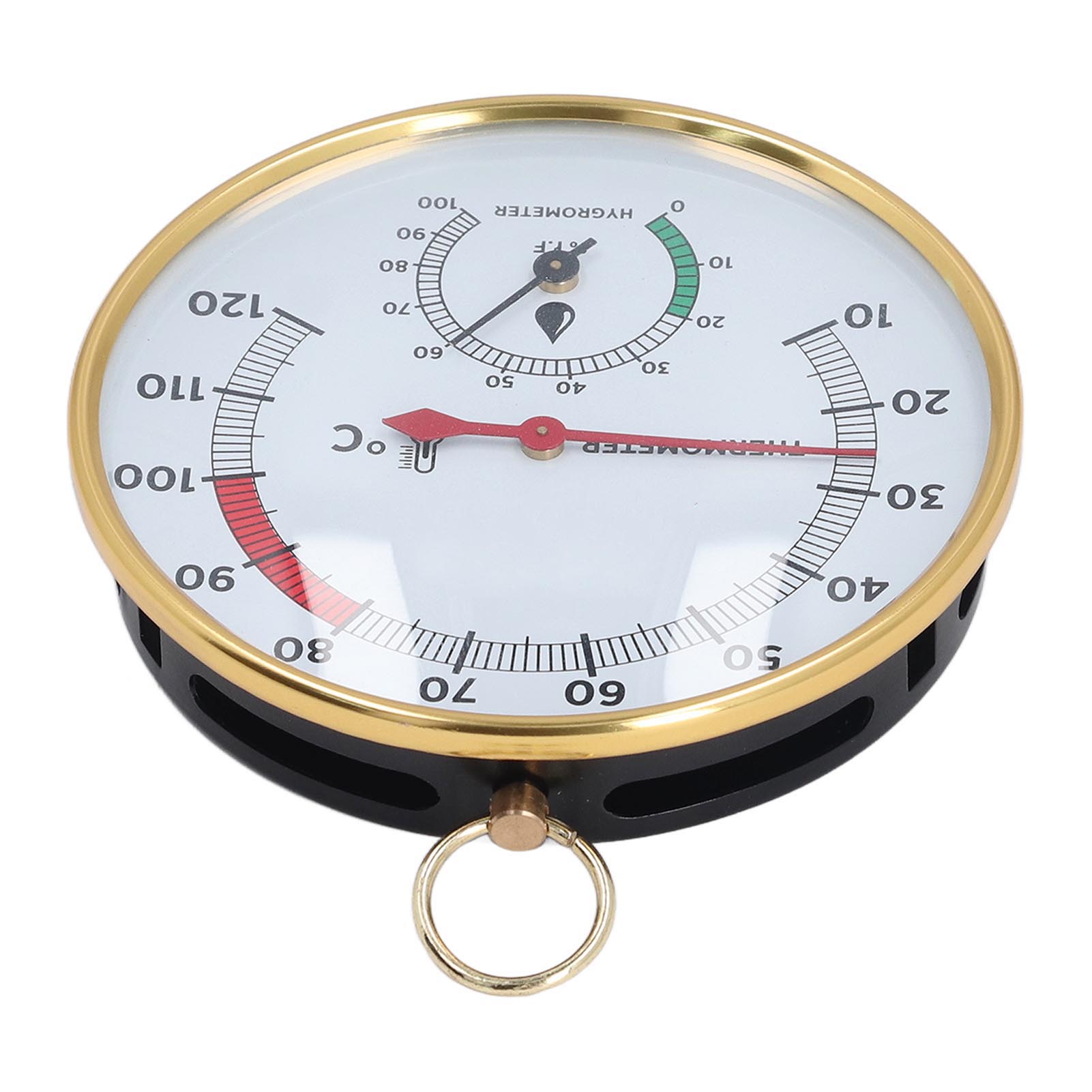 Sauna Thermometer Hygrometer Aluminum Wall Mounted Simultaneous Display 10 To 120 degrees Celsius Sauna Temperature Gauge 2 in 1 for Spa Room. 