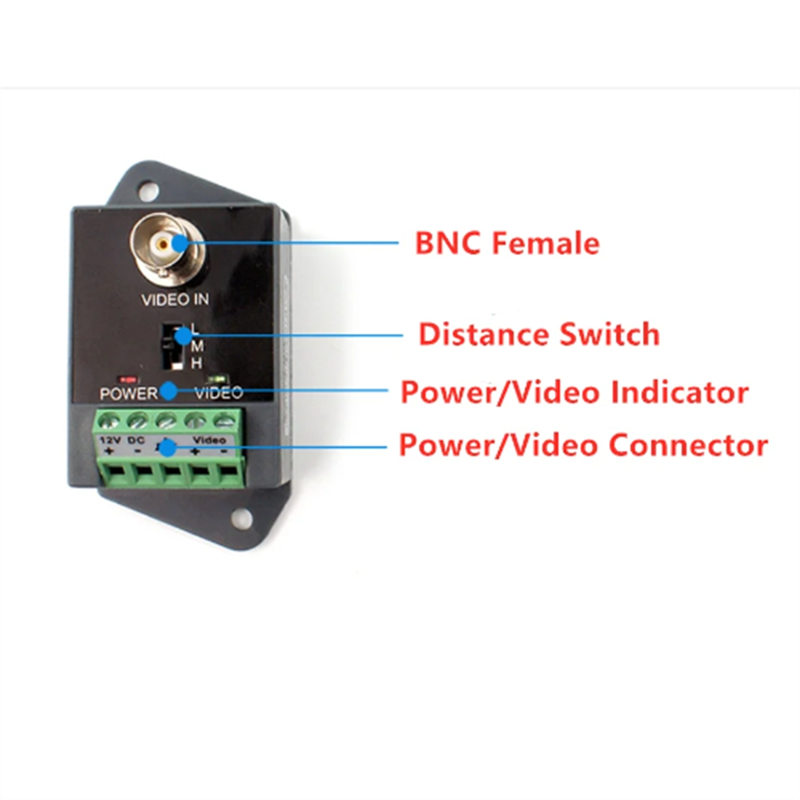 Single-Channel Active Video Balun for CCTV HD-TVI CVI AHD Active HD Video Transceiver Easy to Use. 