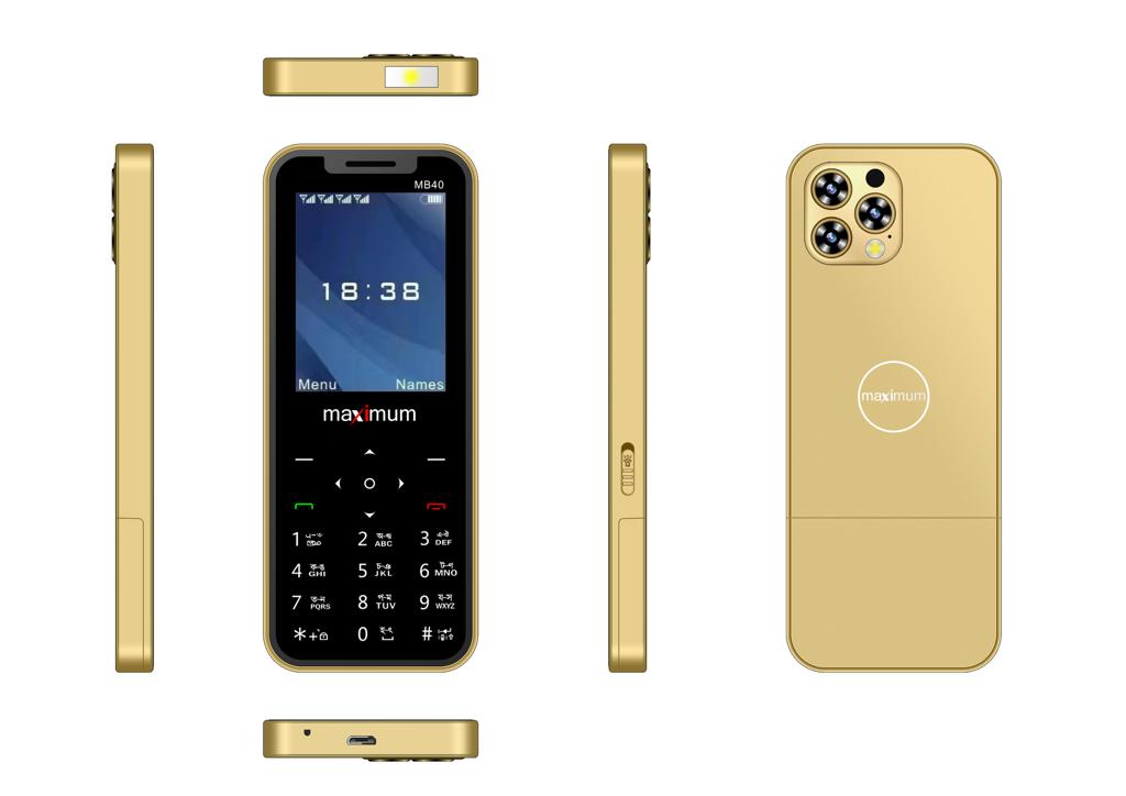 maximum MB40 max pro  4 sim  Super look touch Feature Mobile Phone  2.4 iches display. 