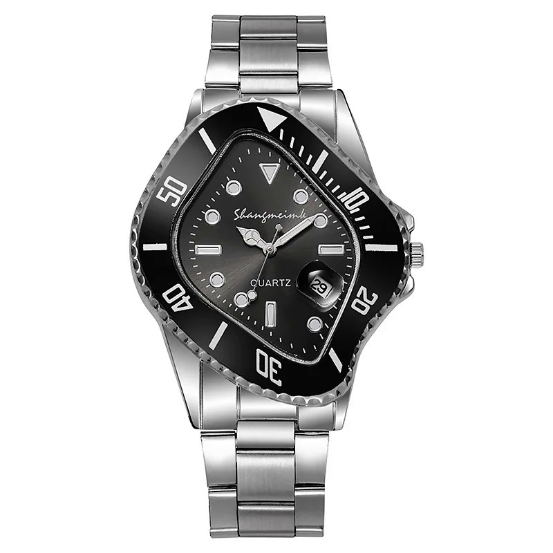 【NShisasN】Watch for Men Unusual Conceptual Crash Melting Twist Shaped Case Quartz Wristwatch Male Man Rhombic Green Clock Reloj Hombre. 
