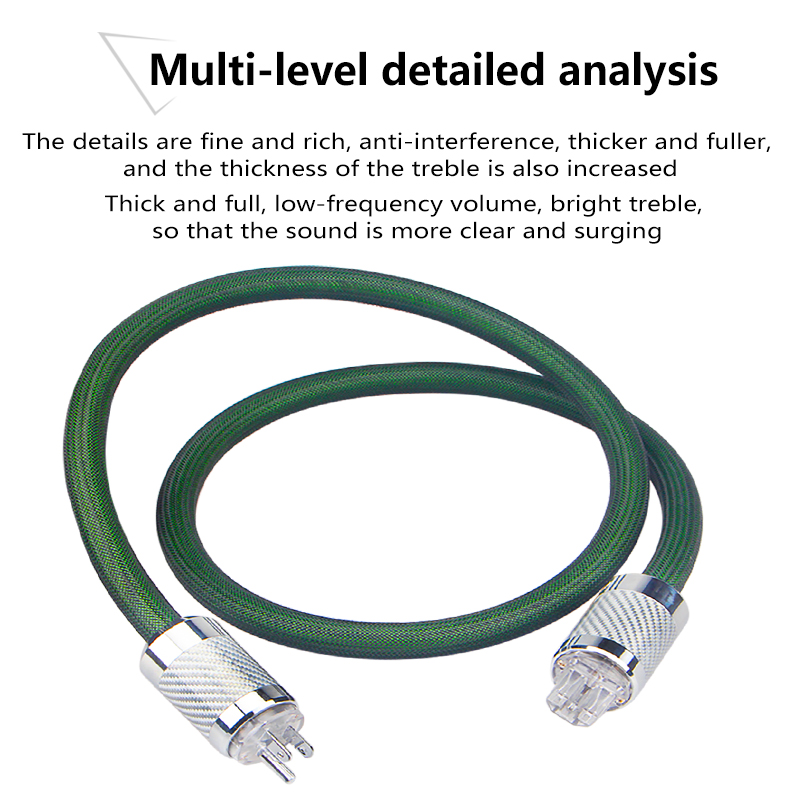 GREY KNIGHT 6 * 1.5mm ² Silver plated high fidelity power cord, double-layer shielded audio cable amplifier decoder. 