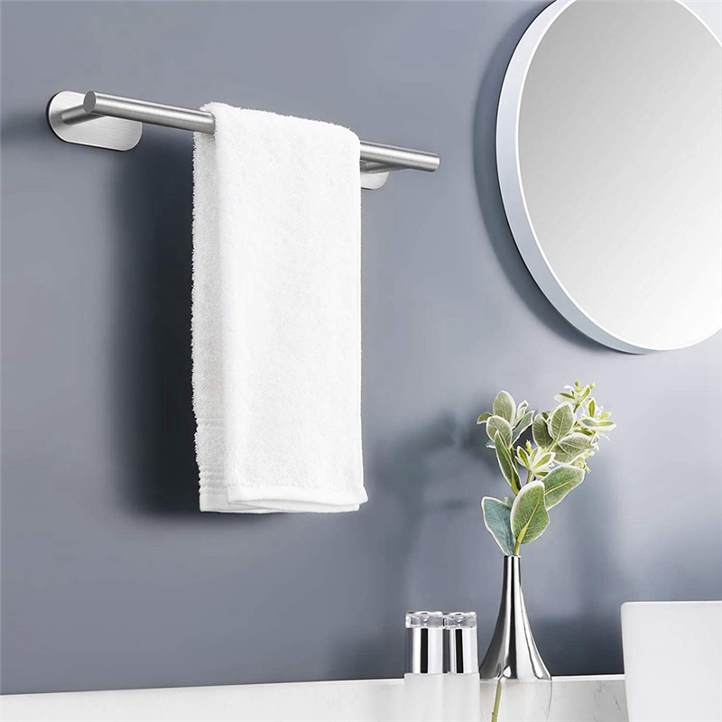 2X Stainless Steel Towel Rail Self Adhesive Towel Rack for Bathroom Kitchen Toilet Wall Mounted Punch-Free Installation