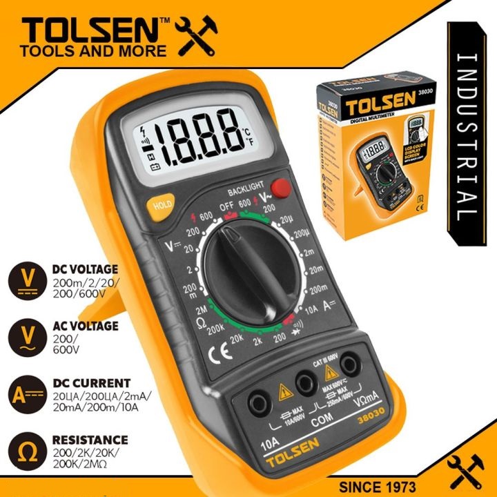 TOLSEN Digital Multimeter w/ LCD Color Screen (AC/DC) 38030 CE Approved