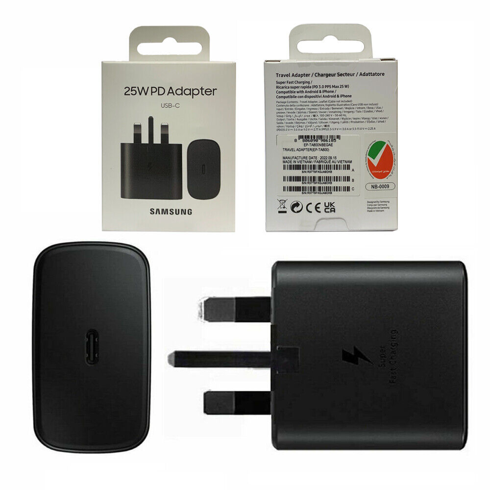 100% Samsung 25W Super Fast Orginal Charger Usb Type C Charger Power Adapter For Galaxy Usb-C (3 Pin) - Samsung PD Charger. 