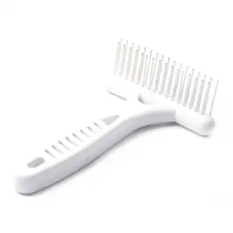 White Rake Comb For Dogs Brush Short Long Hair Fur Shedding Remove