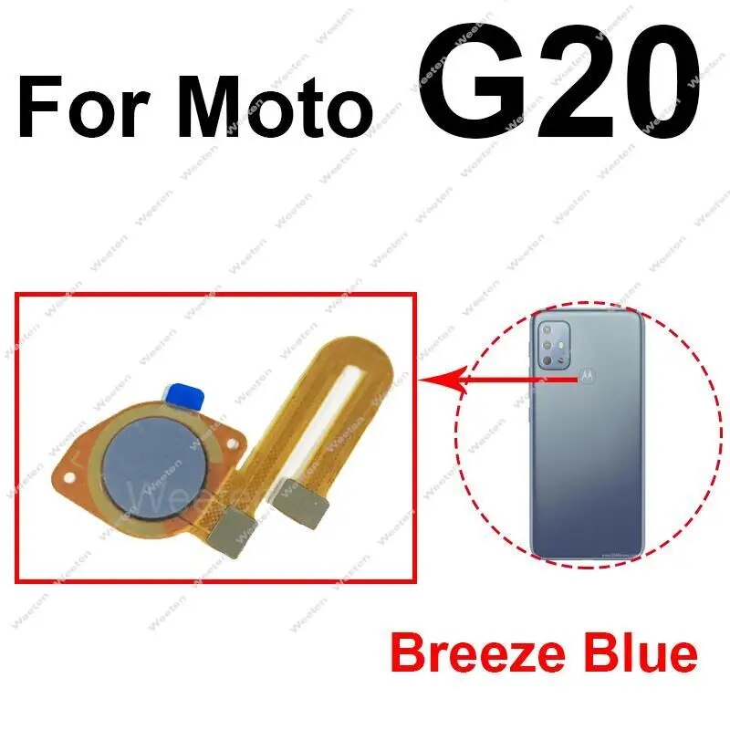 FingerPrint Sensor Flex Cable For Motorola Moto G10 G20 G30 G50 G60 G60S G50 5G Home Button Touch ID Ribbon Replacement Parts. 