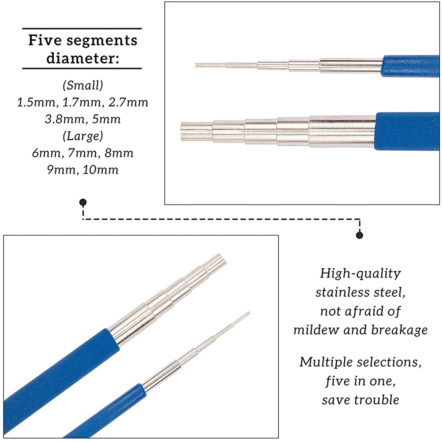 Winding Tool Set with 2Pcs Winding Mandrels and 2Pcs 6 in 1 Pliers for Wrapping Jewelry Wires and Forming Jump. 