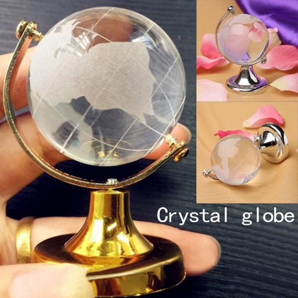 Crystal Glass Globe showpiece Feng shui for success victory Table/Desk Decor