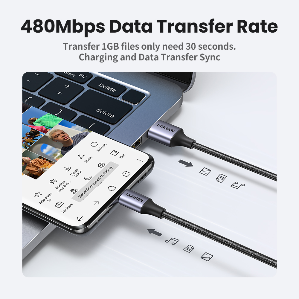 UGREEN USB Type C Fast Charger Data Cord for infinix note 30 xiaomi 11t 12t SAMSUNG S24 S23 S22 S21 Ultra Realme 6 pro Samsung A71 for Poco x3 nfc Huawei P40 Nylon Braid. 