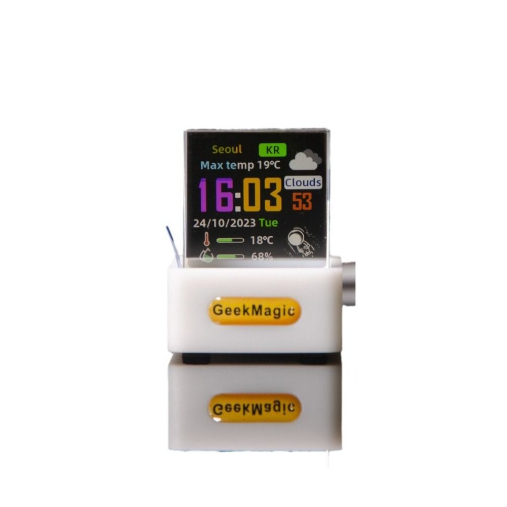 with GIF Animations Album GeekMagic GIFTV Smart Weather Station Crystal Cube Holographic Digital Clock Creative Gift. 