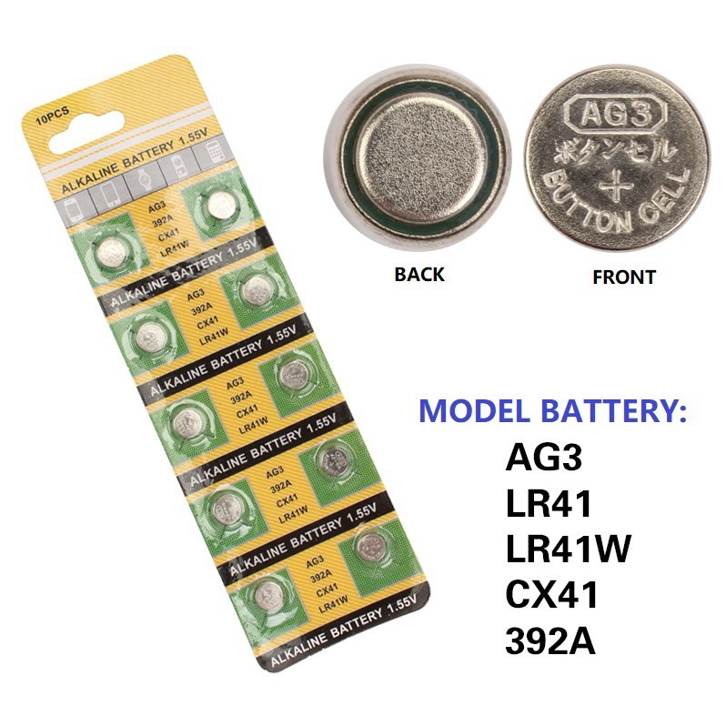 5Pcs- AG3 392A CX41 LR41W Button Battery LR41W Button Cell Battery LR41W Battery 1.5V 392A Coin Cell Battery AG3 Battery 1.5V Battery For Watch Calculator Clock. 