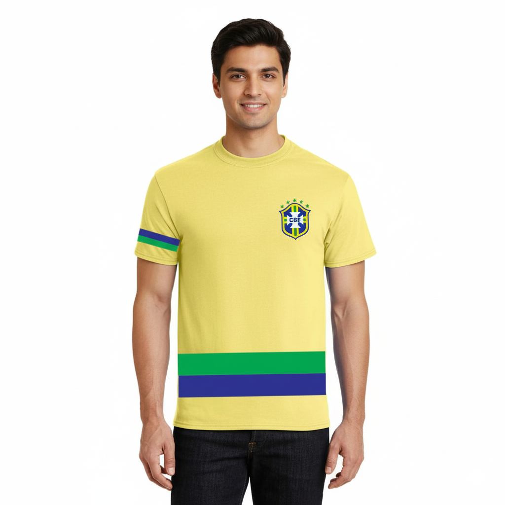 Tshirt for men yellow colour | Brazil jersey 2025 world cup official brand | Brazil tshirt 2025 world cup | Tshirt for men brazil | Yellow tshirt for men | Cotton tshirt for men | Brazil fan tshirt collection