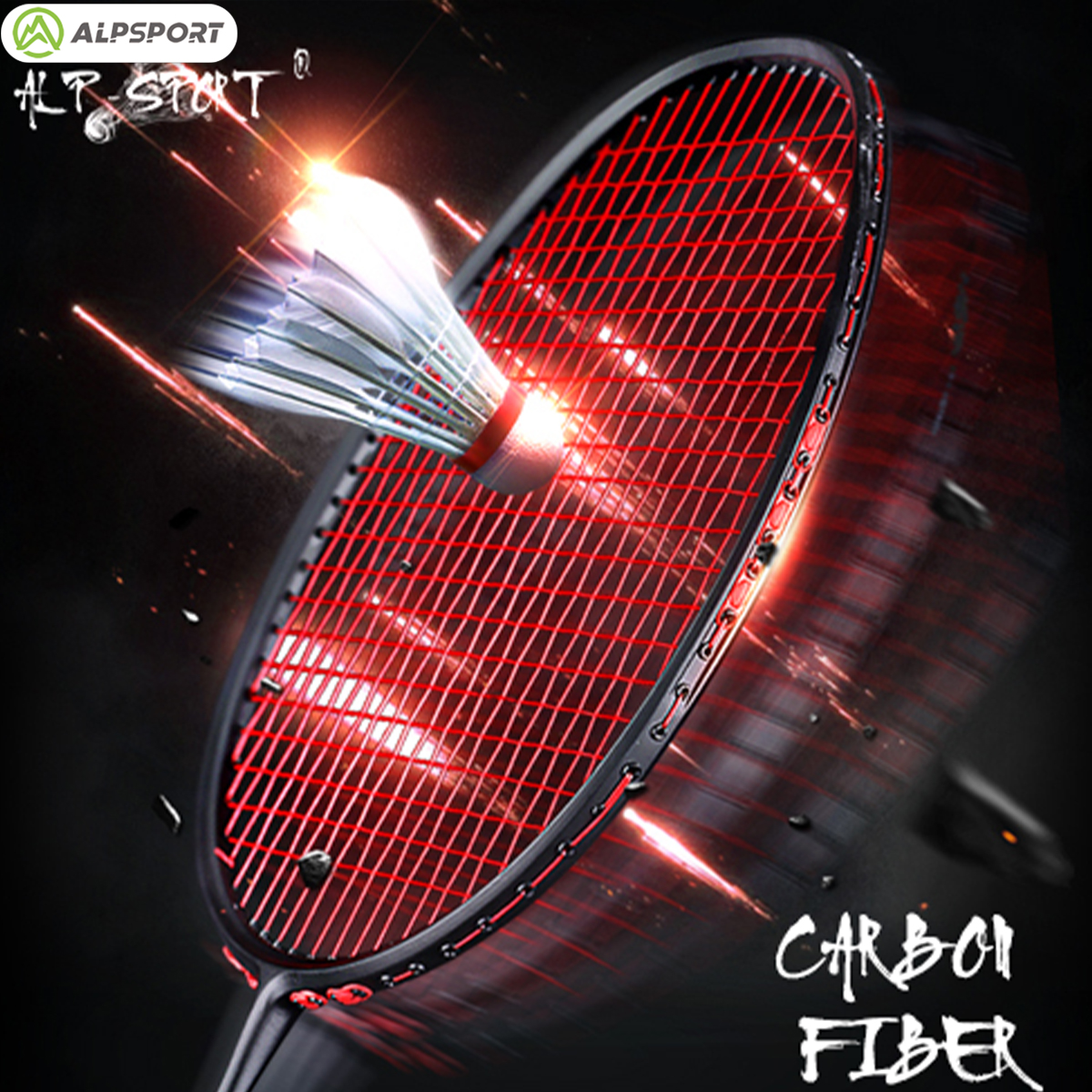 ALP-SPORTS XHP Pro 6U Carbon Fiber Badminton Racket (72g) - 2-3 Years Durability, 285mm Balance, Pre-Strung for Power & Control. 