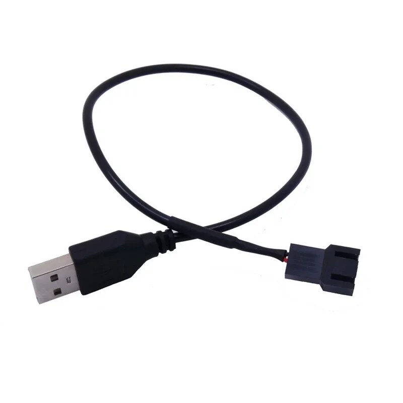 USB To 4Pin/3Pin Computer Fan Adapter Cable 5V To 12V Power Cable Connector 3pin or 4pin Fan To USB Adapter 30CM. 