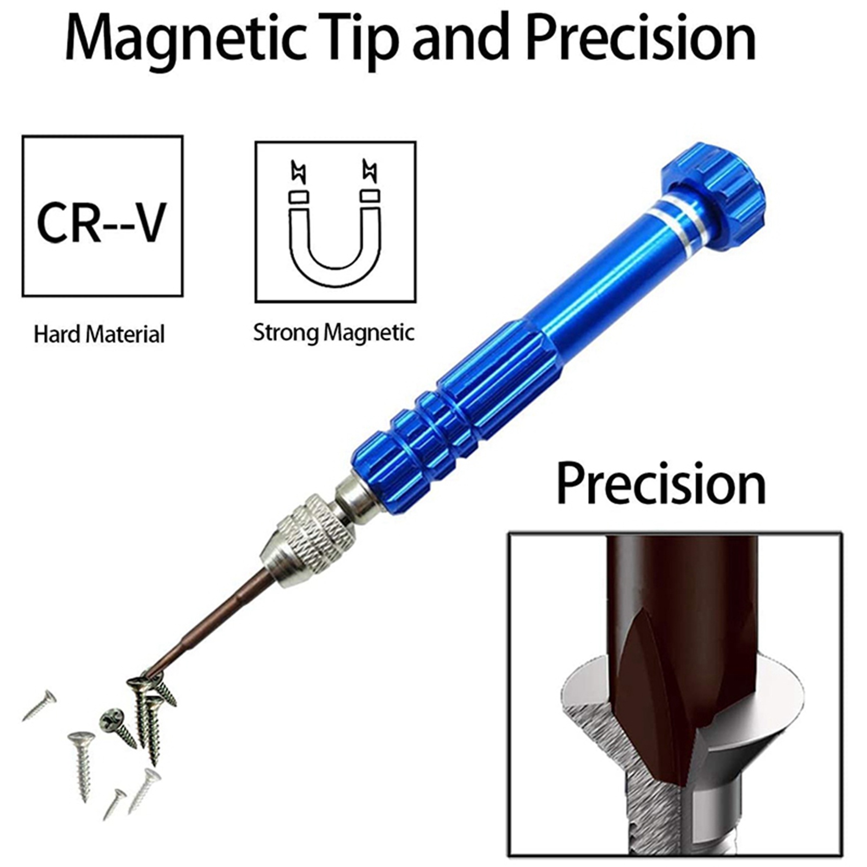 2set Magnetic 6 in 1 Tiny Screw Driver Kit, Small Screwdriver Set Perfect Mini Screws for Cell Phones, Watch. 