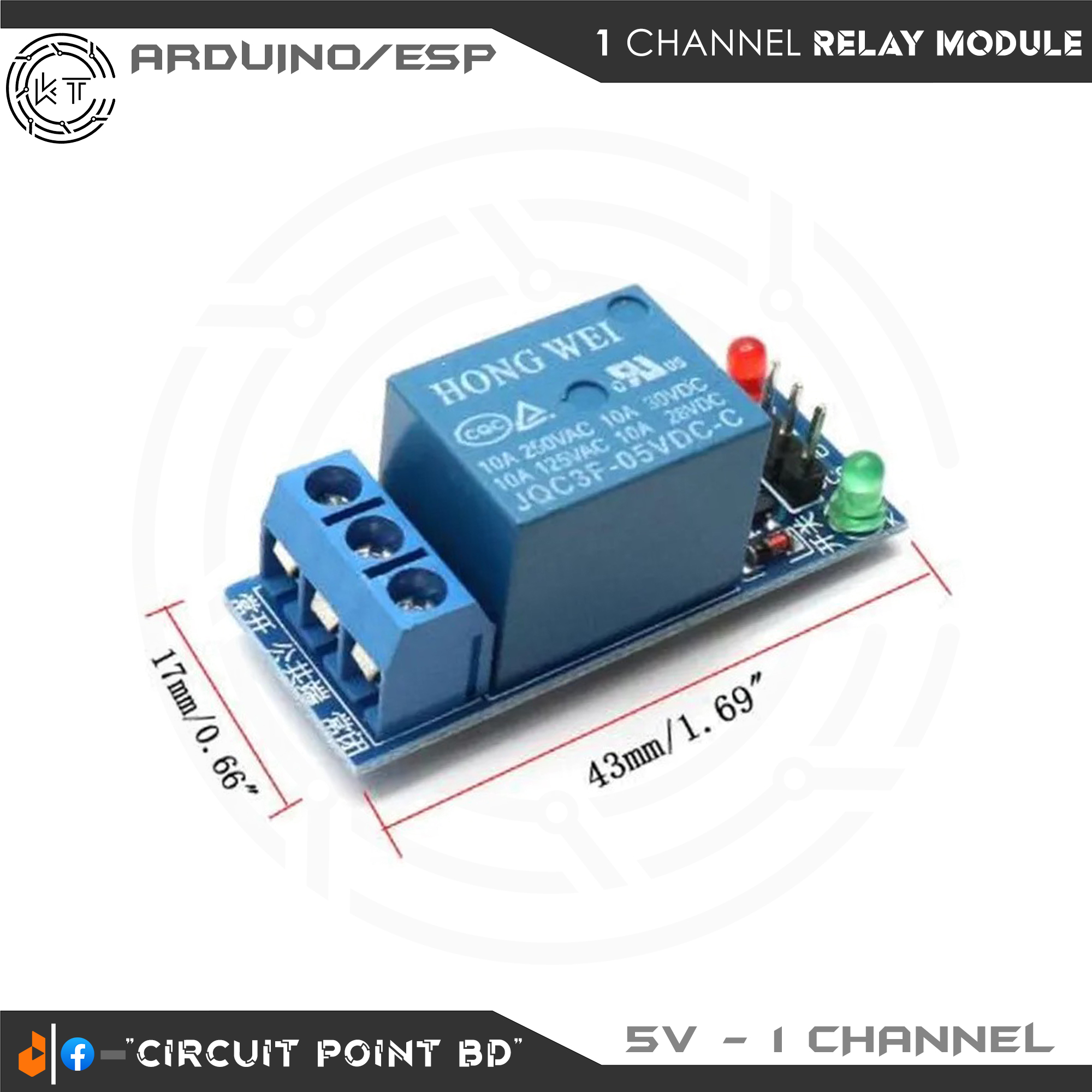 DC 5V Single 1 Channel Relay Module Interface With AC 220V Household Application Device for Arduino, ESP, Raspberry Pi or DIY Electronic.. 