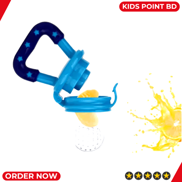 Baby Fruit Juicer Pacifier Fresh Food Feeder Teething Toy with Mesh Teether - 1 Pcs Multicolor. 