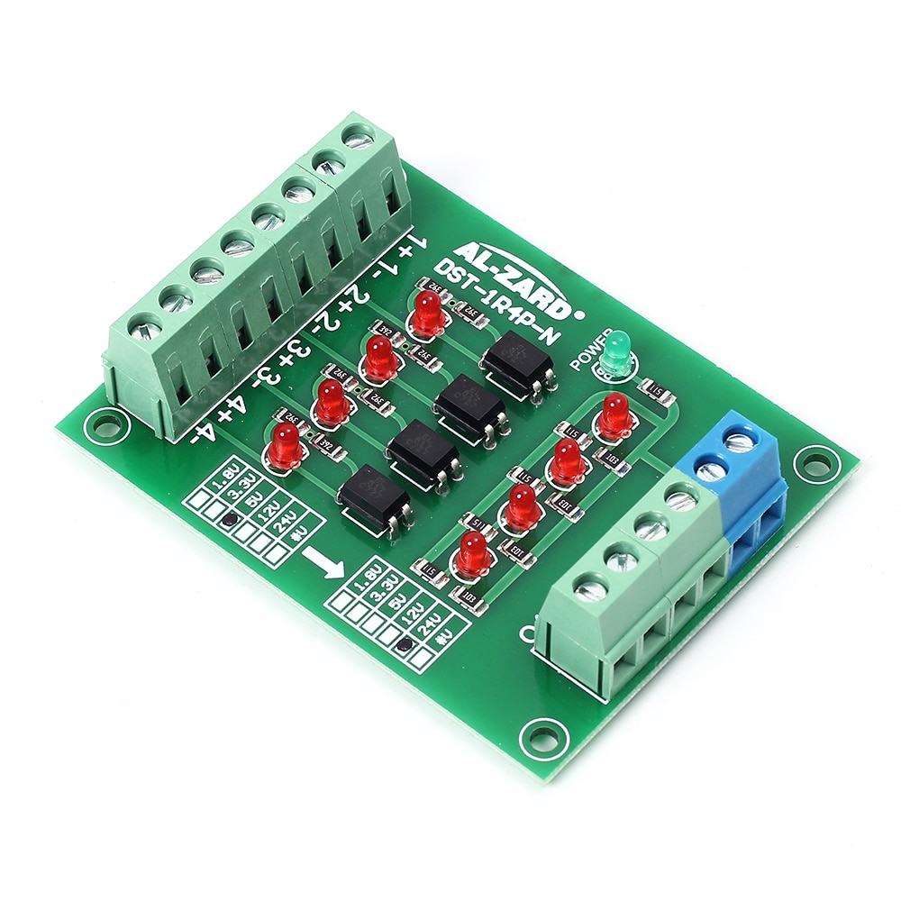 【happy one】Optocoupler Isolator 5V 24V PLC Converter Level Voltage Board 4Bit Level Voltage Converter Board. 