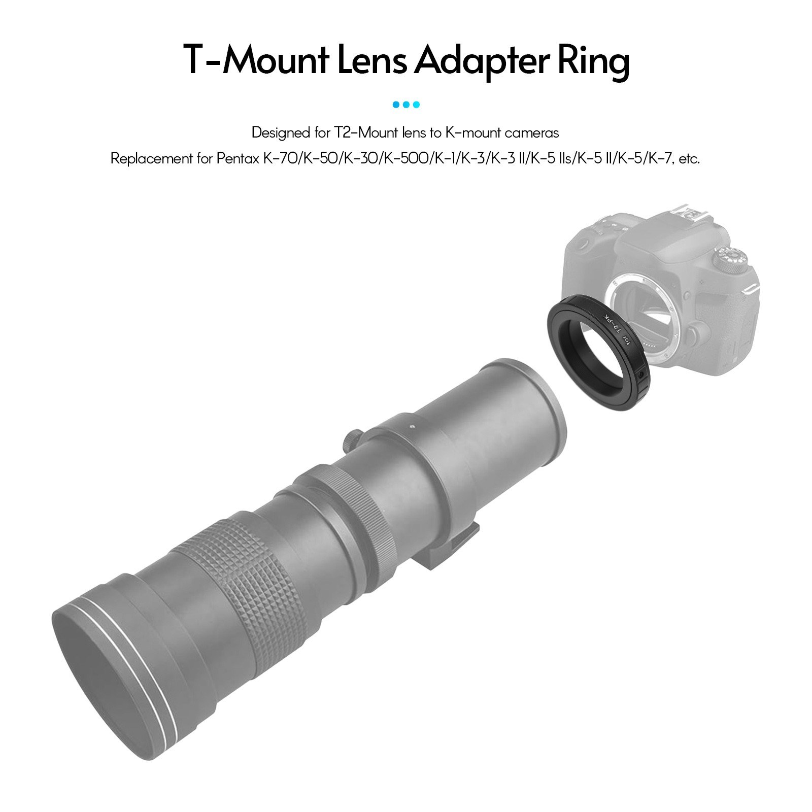 T2PK metal lens mounting adapter ring T/T2 mounting lens adapter. 