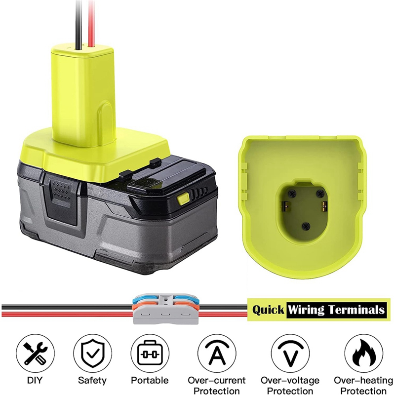 2Pack Battery Adapters for 18V Battery Adapter Power Wheels Battery Conversion with Fuses&12AWG Wire Terminals. 