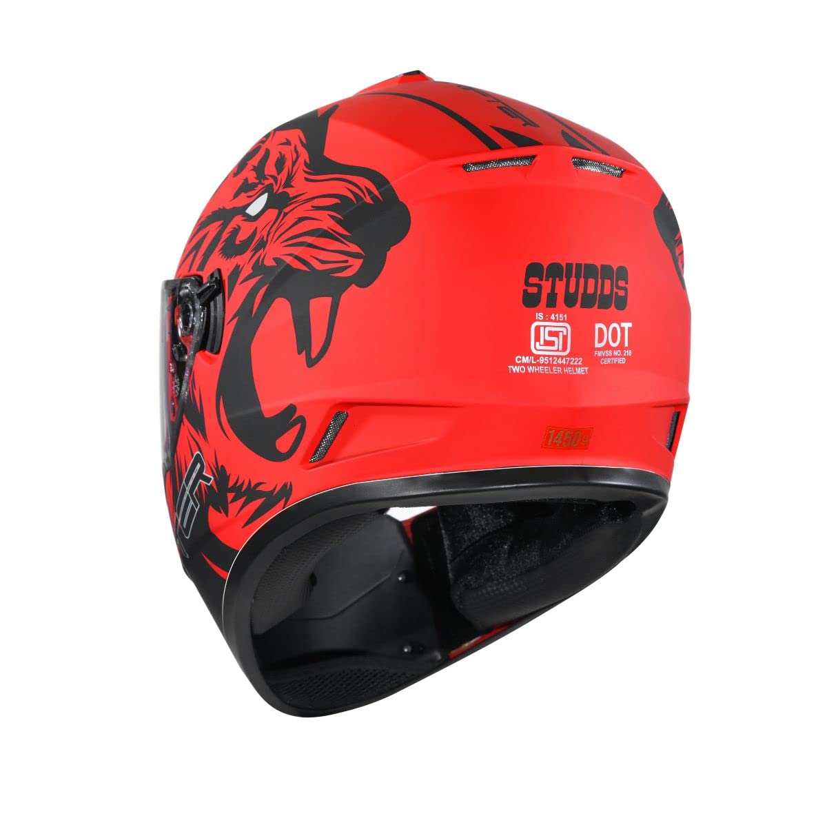 Studds Drifter D2 Full Face Helmet Leopard Glossy Red. 