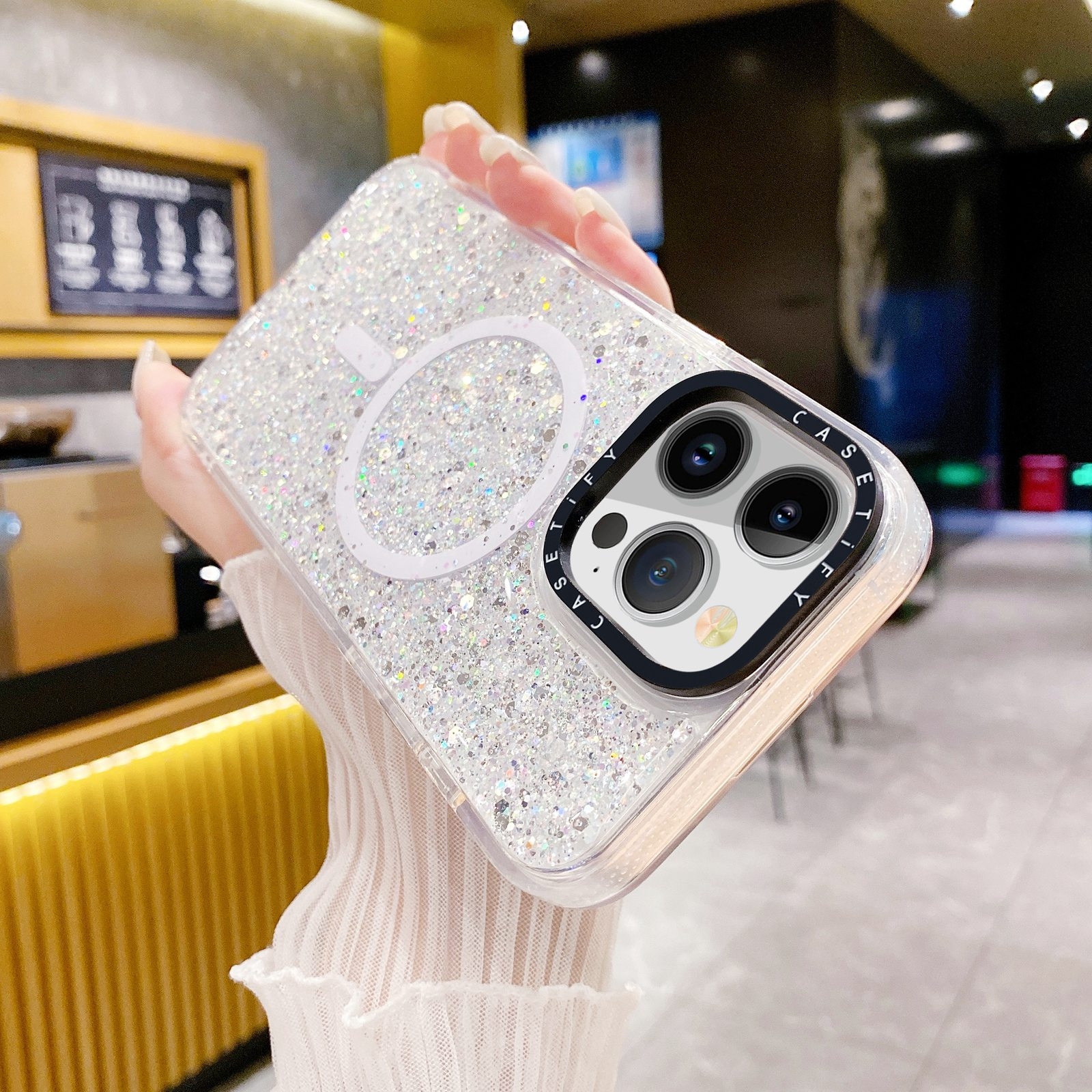 （COD Available)Gold Armor MagSafe Glitter Epoxy Phone Case For iPhone 15 Pro Max/iPhone 15 Pro/iPhone 15/iPhone 15 Plus. 