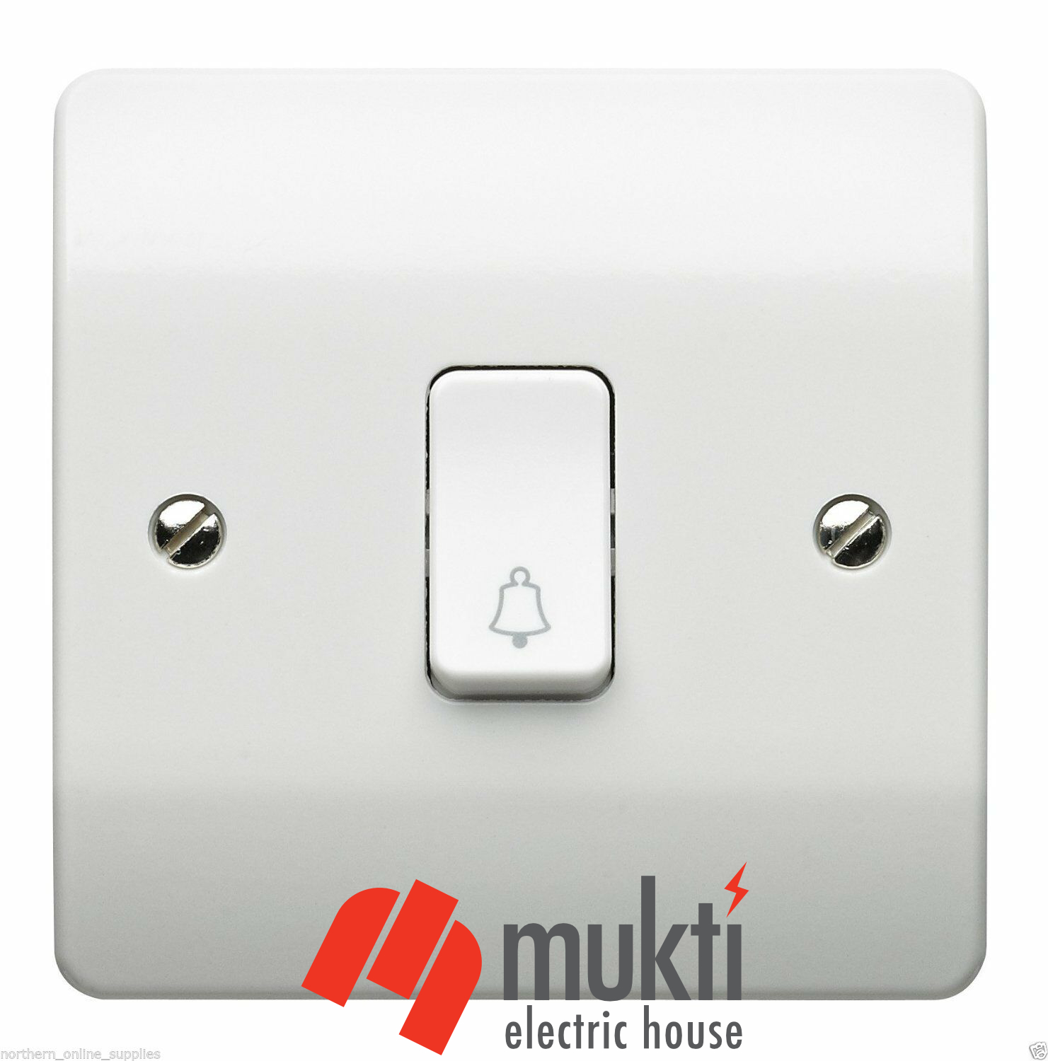 MK Made in UK LOGIC PLUS 10A Bell Push Calling Doorbell Switch Socket. 