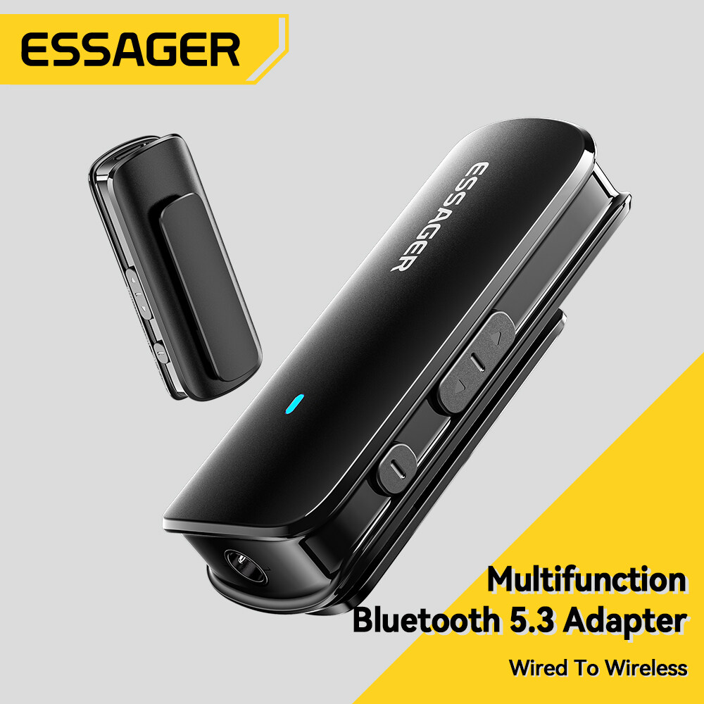 Essager Mini Multifunctional Bluetooth 5.3 Adapter Type-C 3.5mm Audio Cable TF Card Slot Support MP3/WAV Compatible With OMTP CTIA Multifunctional Bluetooth Adapter For MobiIe Phone Tablet Laptop Switch PS5. 