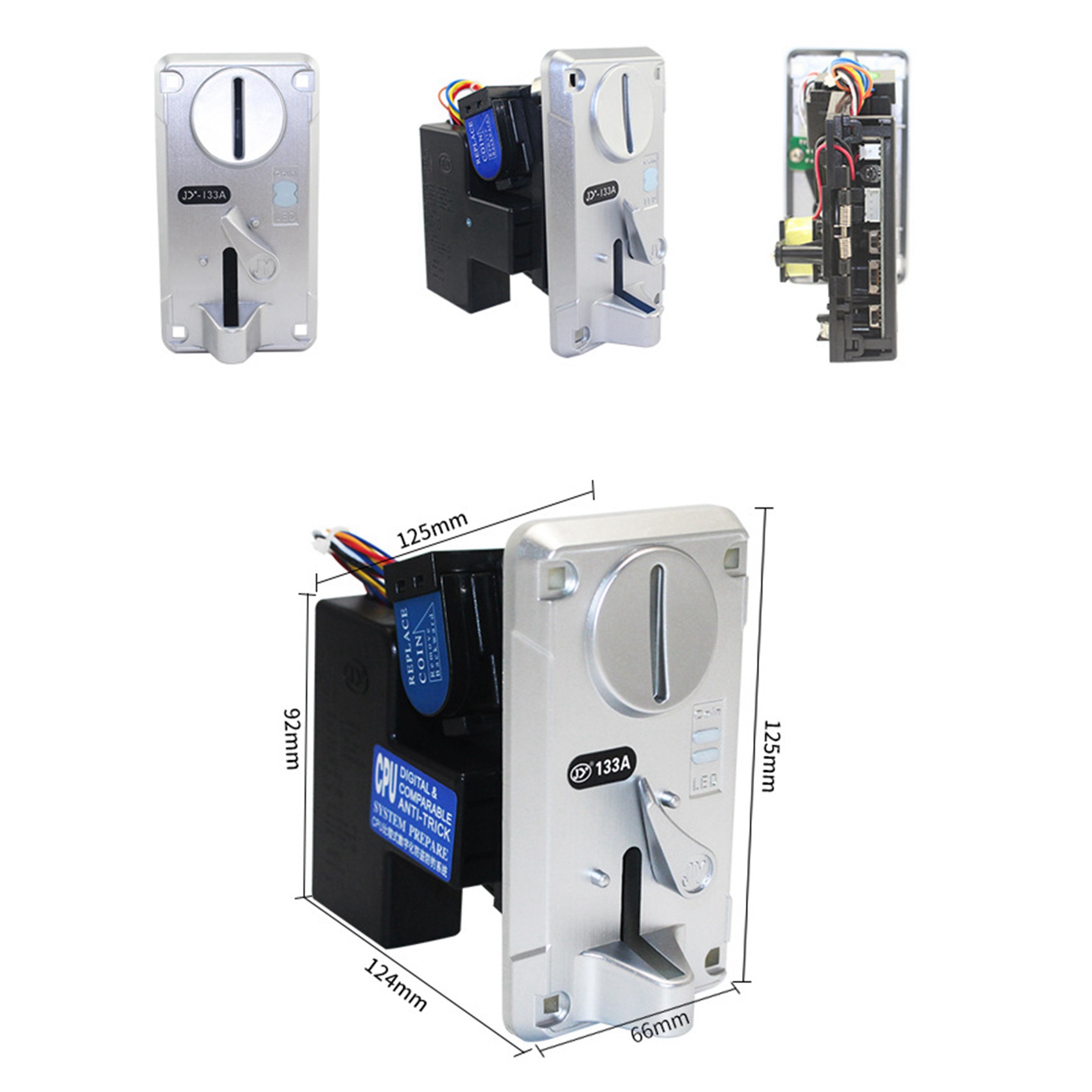 3X Coin Acceptor Coin Pusher JY133A CPU Arcade Coin Selector for Vending Machine Arcade Game Ticket Exchange. 