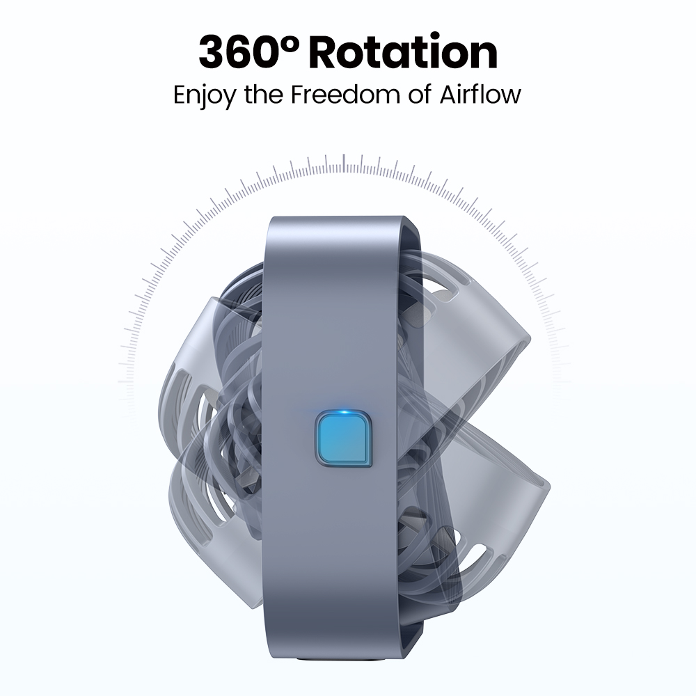 TOPK Mini Portable Fan USB Desk Fan Table Strong Airflow Quiet Operation 3 Speed Wind 360°Rotatable Standing fans for room Home. 