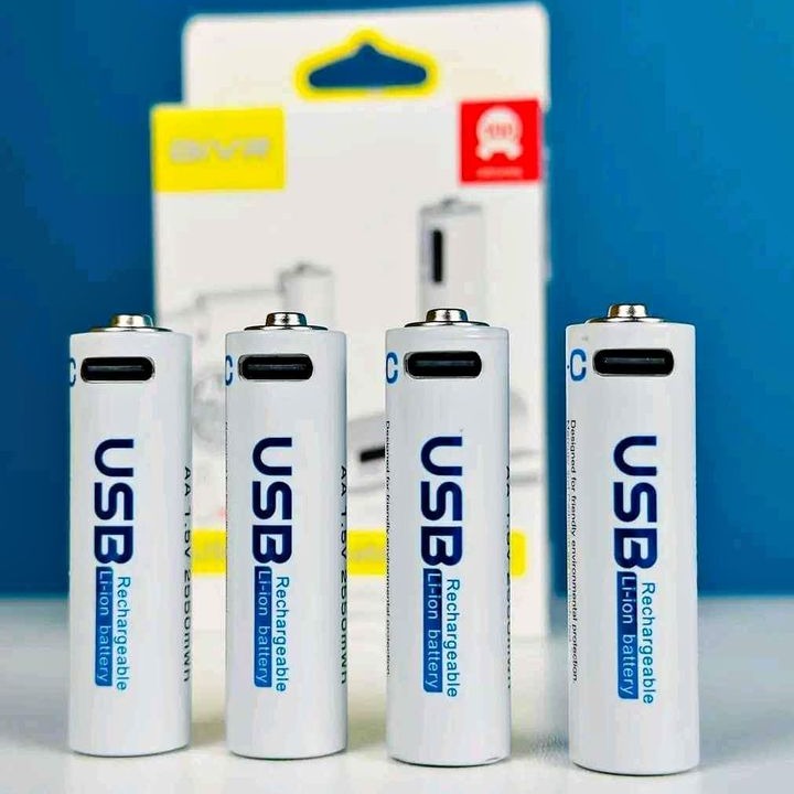 AiVR USB-C Rechargeable Batteries 4pc AA 2550 mWh. 