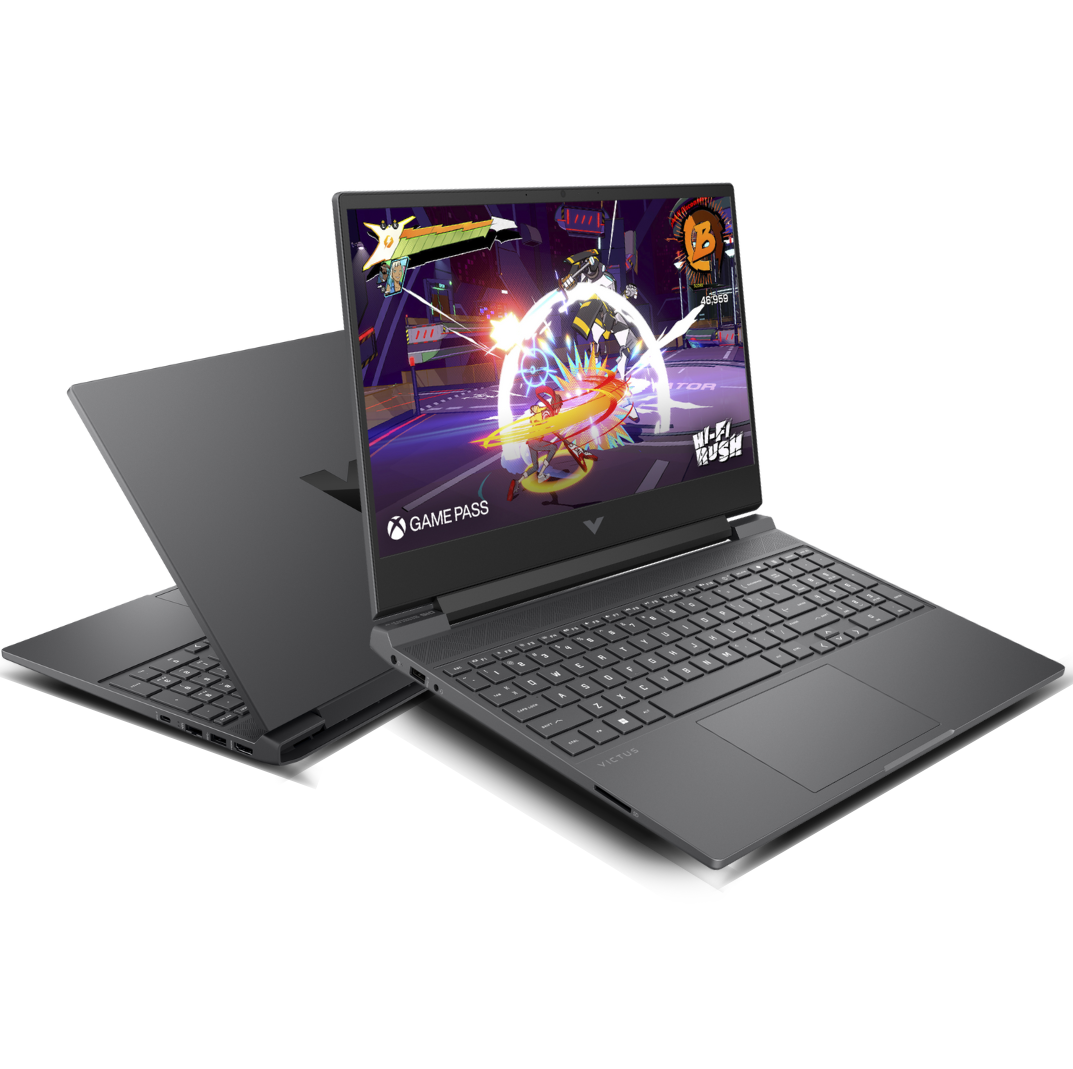 Victus Gaming Laptop 15-fb2082wm AMD Ryzen™ 5 8645HS Processor 8GB DDR5 Ram 512 GB PCIe Gen4 SSD NVIDIA GeForce RTX™ 4050 6 GB GDDR6 dedicated Graphics 15.6" FHD IPS 144Hz Display Windows 11 Mica silver Color. 