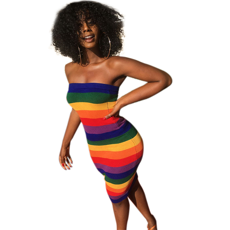 bodycon rainbow dress