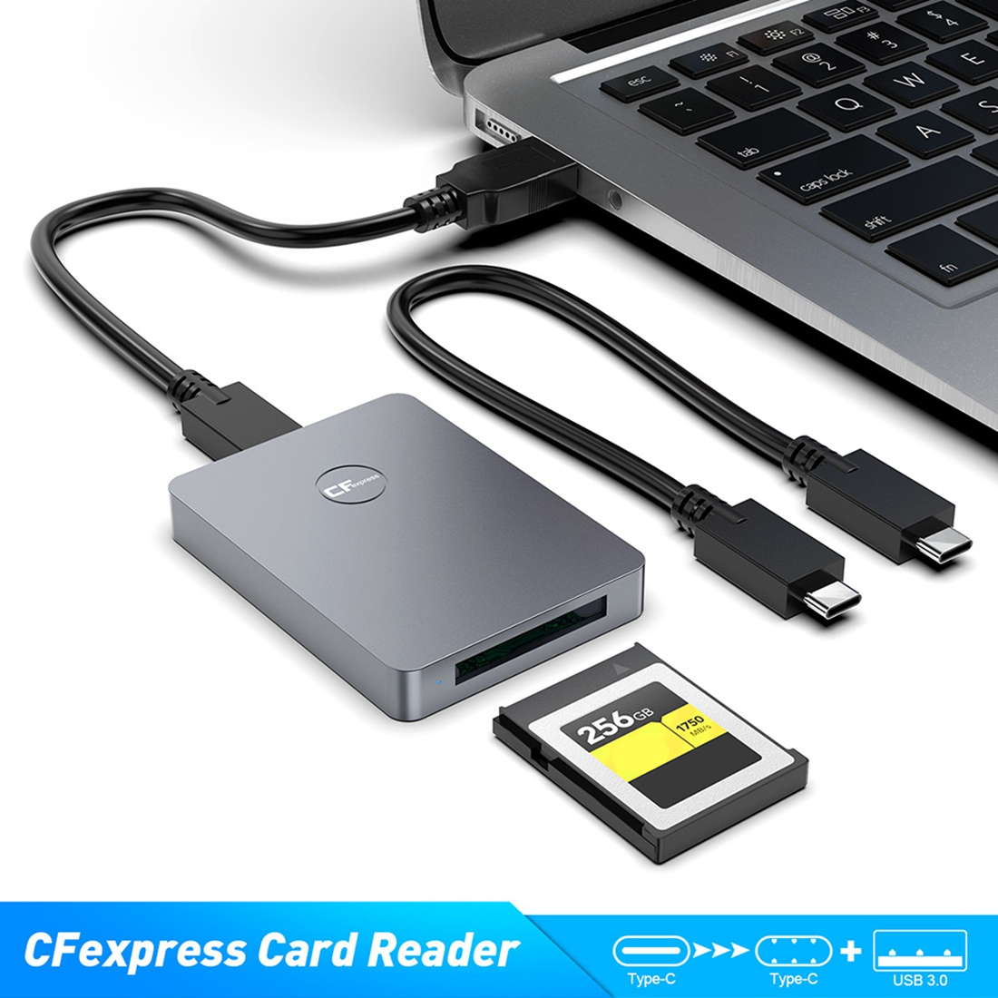 For SLR CR316 CFexpress Card Reader USB3.1 Gen2 Type B C Adapter. 